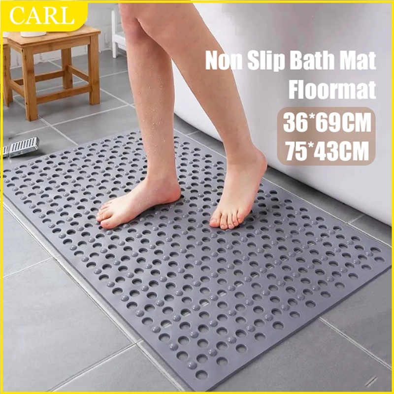 PVC Non Slip Bath Mat Suction Waterproof Safety Rubber Mat For Bathroom ...