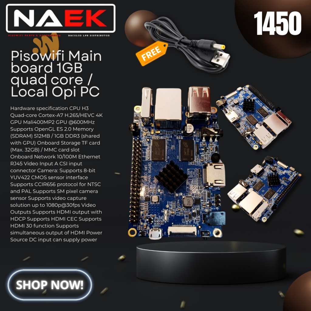 Pisowifi Mainboard PC / Orange pi PC local quad core 1Gb | Shopee ...