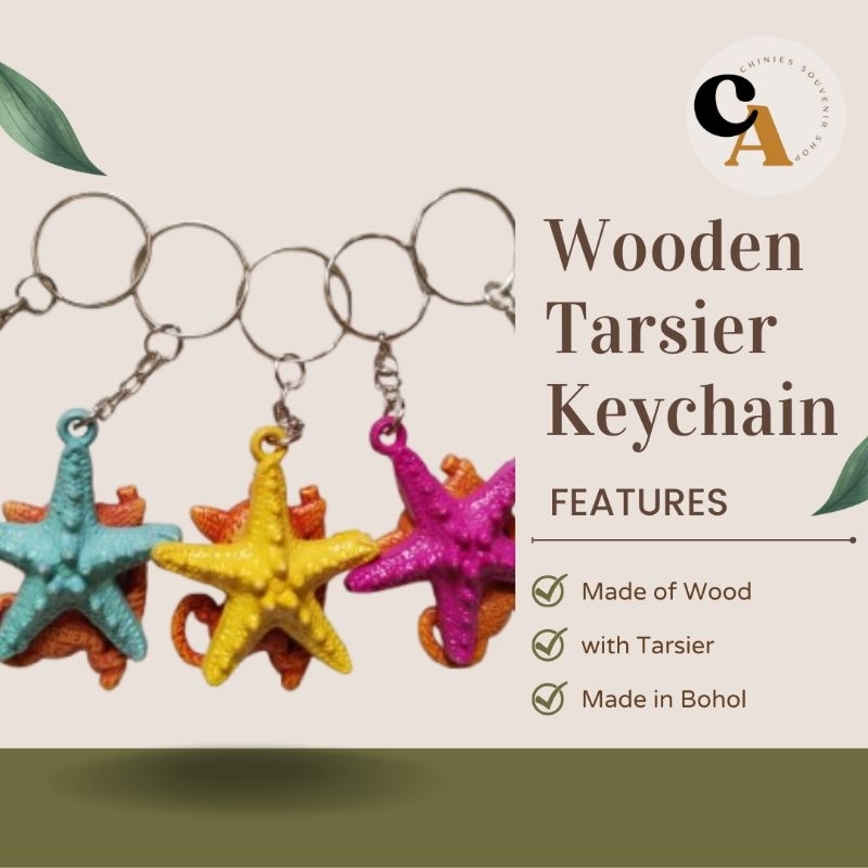 Wooden Tarsier Keychain Bohol Souvenirs | Shopee Philippines