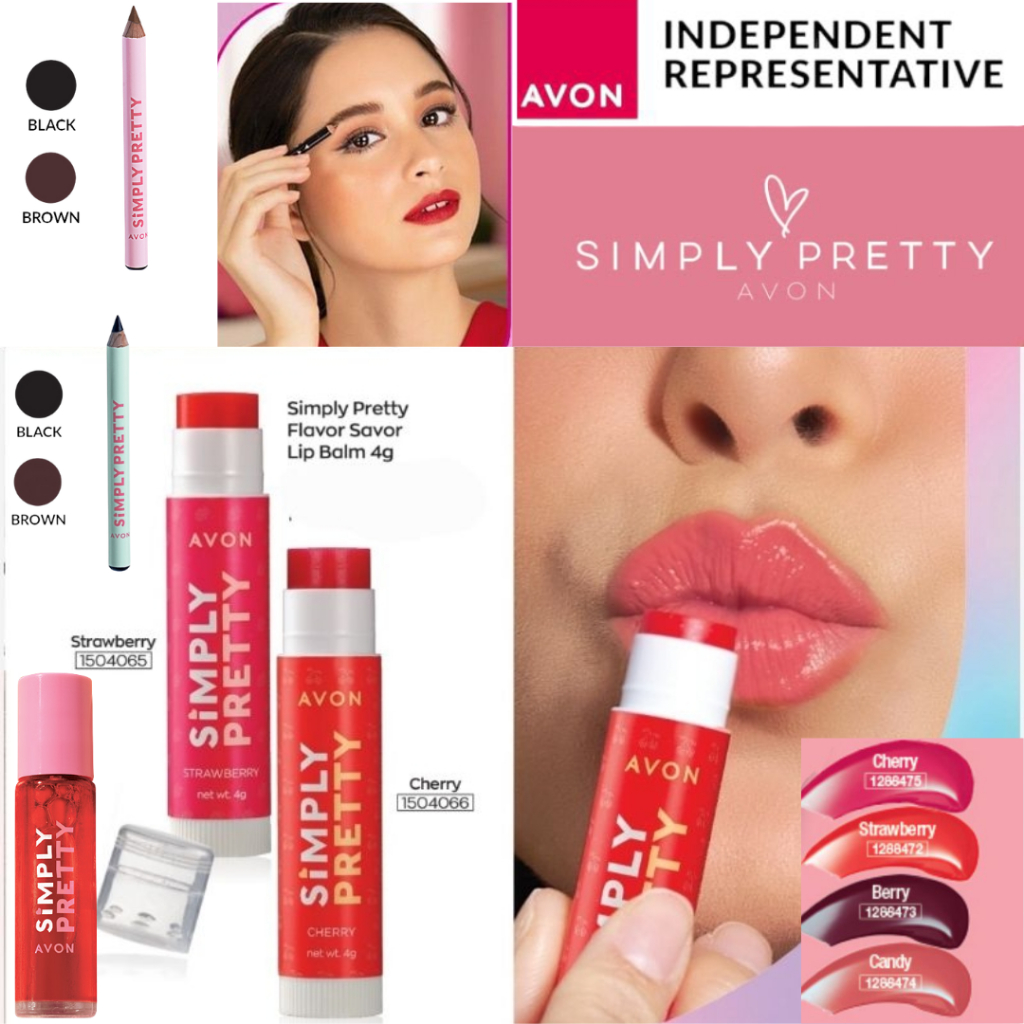 Original Avon Simply Pretty Liptint, Lip Balm, Eyeliner, Eyebrow ...