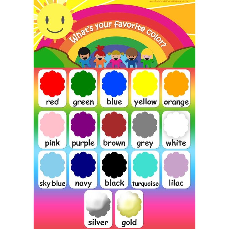 A4 Laminated Educational Posters, Color and Shapes Learning Charts For ...