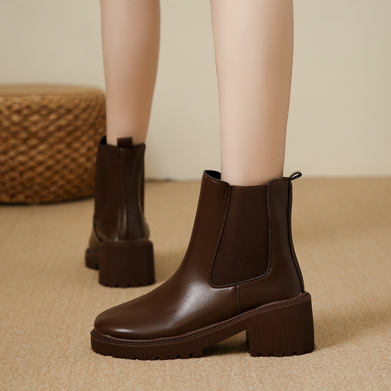 YOTO Fashion Classy Black Boots Sturdy Style Comfort foot wear for ...