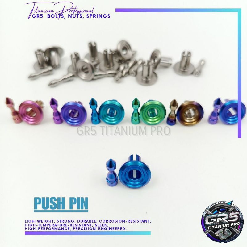 PUSH PIN / BODY RIVET gr5 titanium | Shopee Philippines