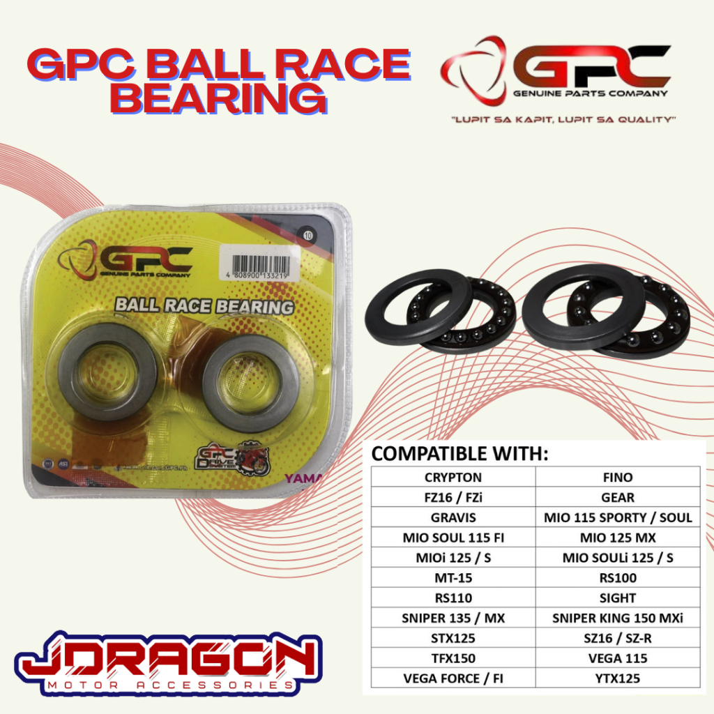 GPC STEERING BALL RACE (ALL MIO/SNIPER/STX/YTX/VEGA/SZ16/FZ16/RS110 ...
