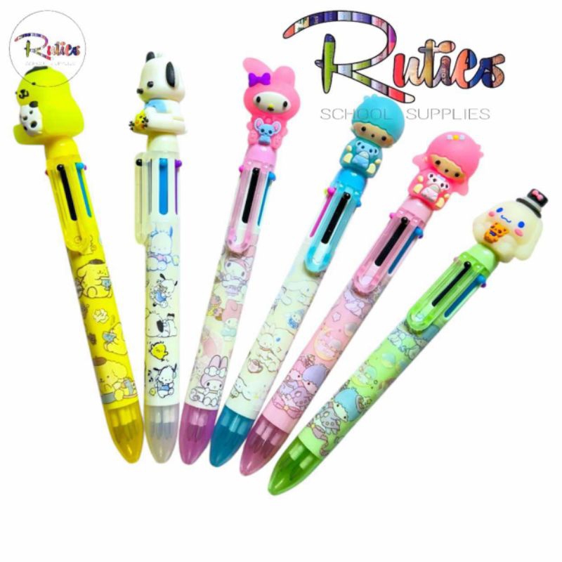 8 colors in 1 Ballpen Ballpoint Push Type Various Design | Shopee ...