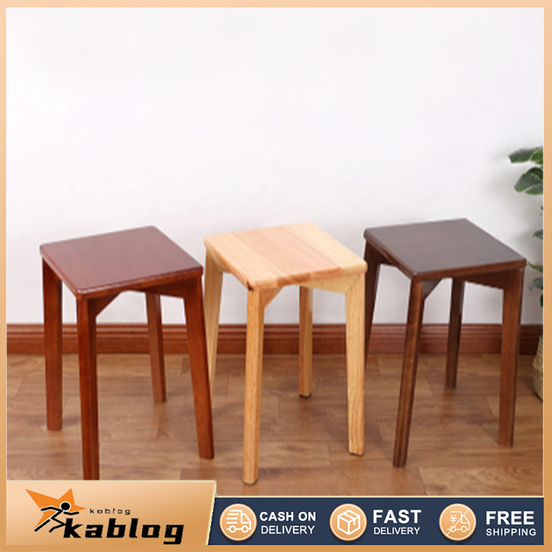 Solid wood square stool Home tea table stool dining table stool Soft ...