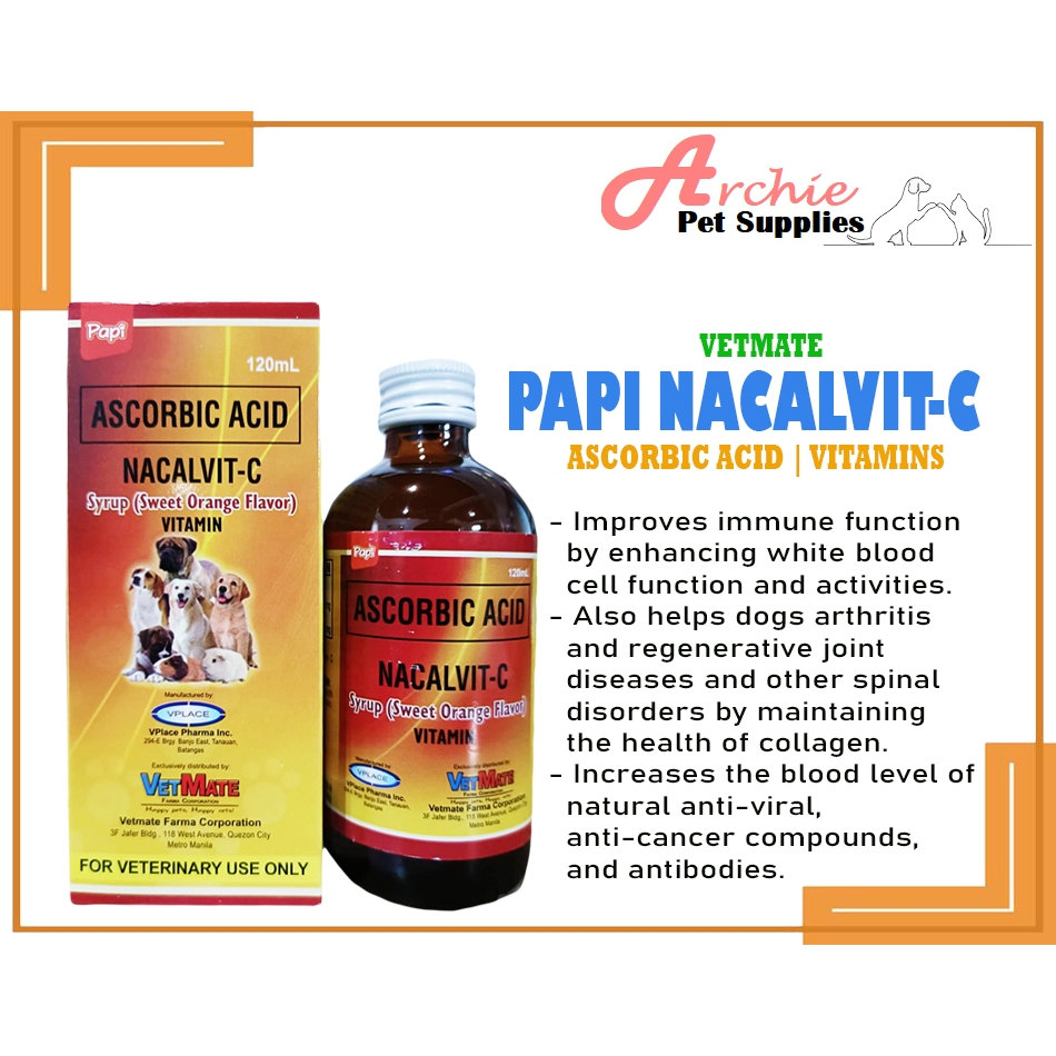 PAPI Nacalvit-C Vitamins for Pets | 120mL | Shopee Philippines