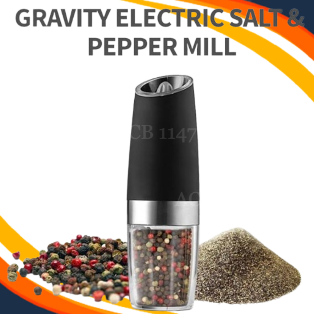 1147 Gravity Electric Pepper and Salt Grinder Set, Adjustable ...