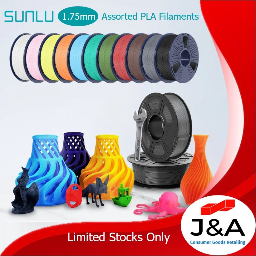 Sunlu PLA Assorted Filaments 1.75mm for 3D Printing (1kg per spool ...