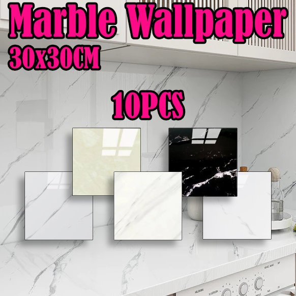 10CPS 3D Marble Stickers waterproof wallpaper 30x30cm for bathroom PVC ...