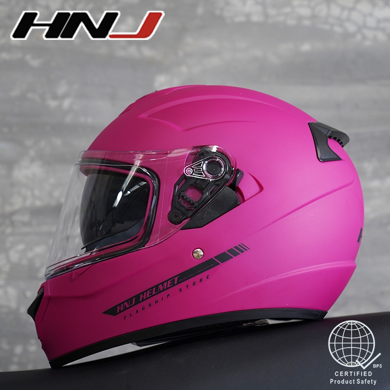 Visor Hnj Helmet Pink Hnj Helmet Pink Pink, Black Motorcycle
