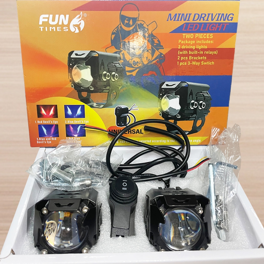 FUN Mini Driving Light Seven Modes Full Set LED High Beam & Low Beam ...