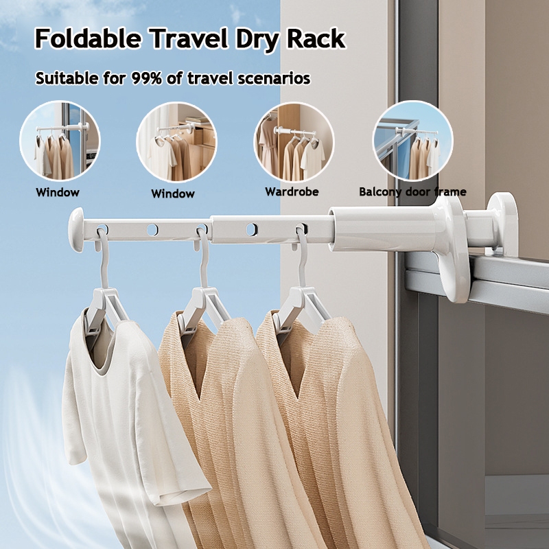 Upgraded Portable Clothes Drying Rack Thick ABS 10kg Telescopic Hanger ...