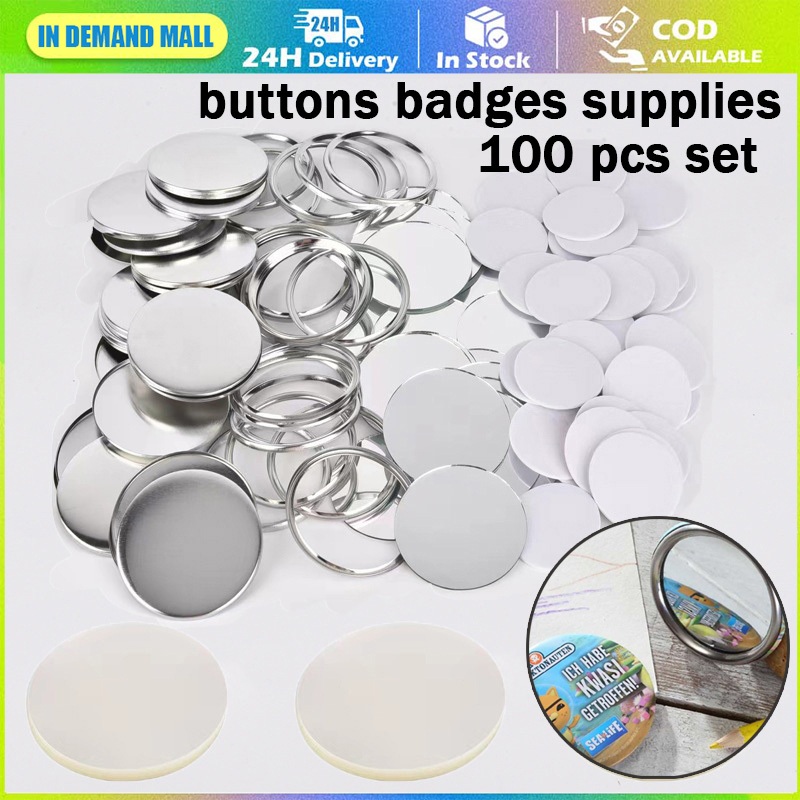 100Pcs 58mm Cosmetic Mirror Metal DIY Badge Button Blank Raw Material ...
