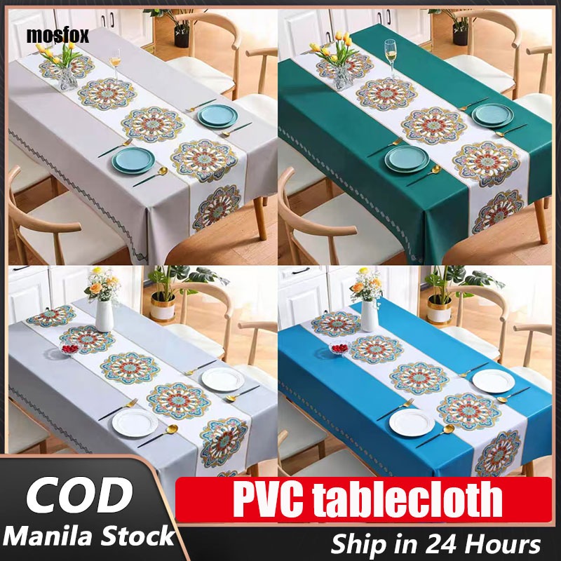 Table Cloth WaterProof PVC TableCloth Dining Table Cloth Cover Table ...