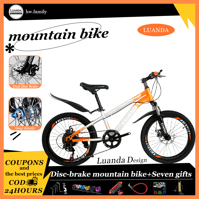 Teenagers Bike for kids Mountain bikes 20 inch bike disc-brake mountain  bike 21speed and free gifts