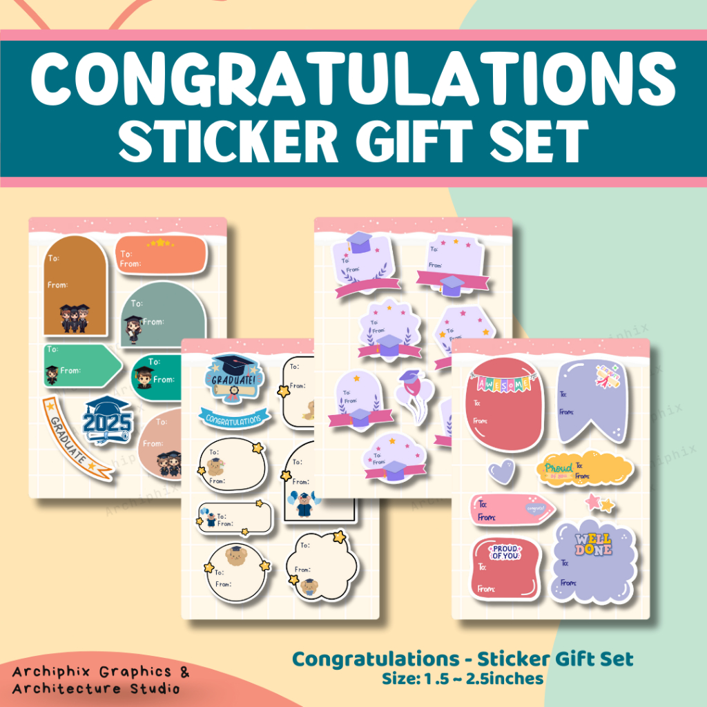 Congratulations Sticker Gift Set by Archiphix | Shopee Philippines