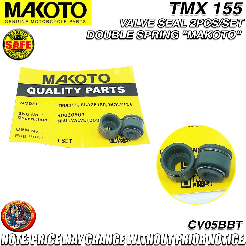 MAKOTO VALVE SEAL DUAL SPRING TMX 155 (2PCS/SET) (CV05BBT) | Shopee ...