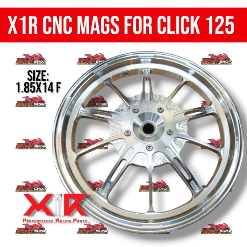X1R CNC MAGS FOR CLICK 125/150 1.6front / 1.85rear Silver | Shopee ...