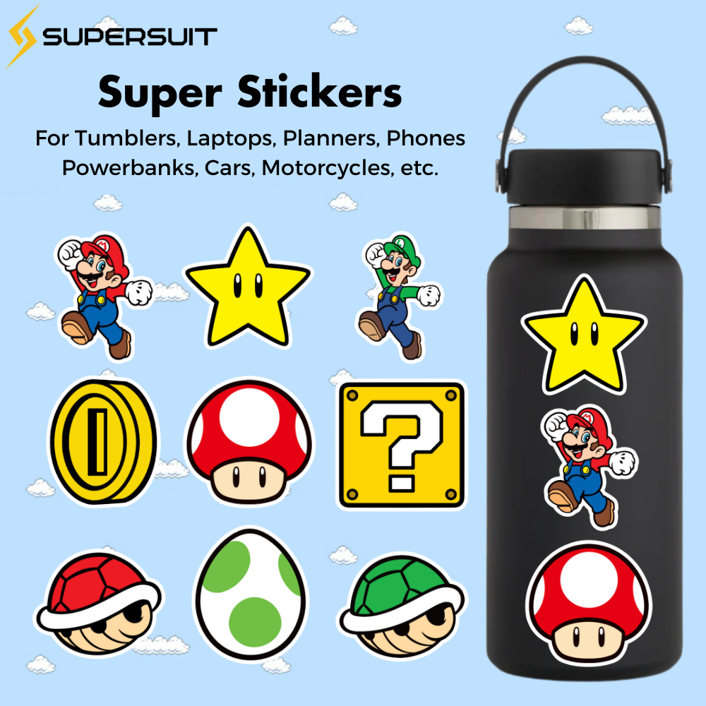 Super Mario Stickers/Decals for Tumbler, Phone, Laptop, Car, Motorcycle ...