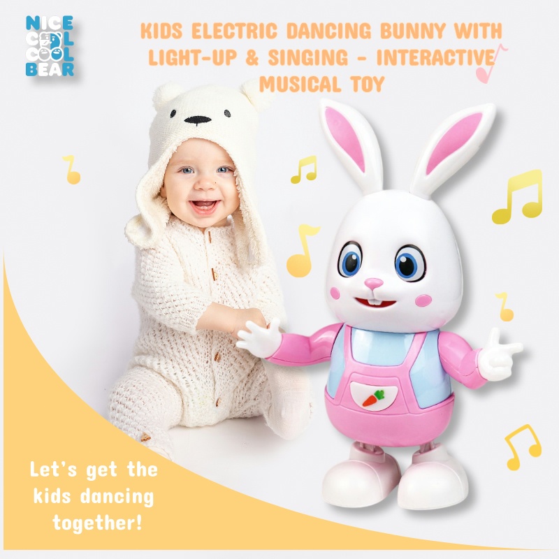 Electric Dancing Bunny with Lights & Music - Interactive Baby Toy for 0 ...