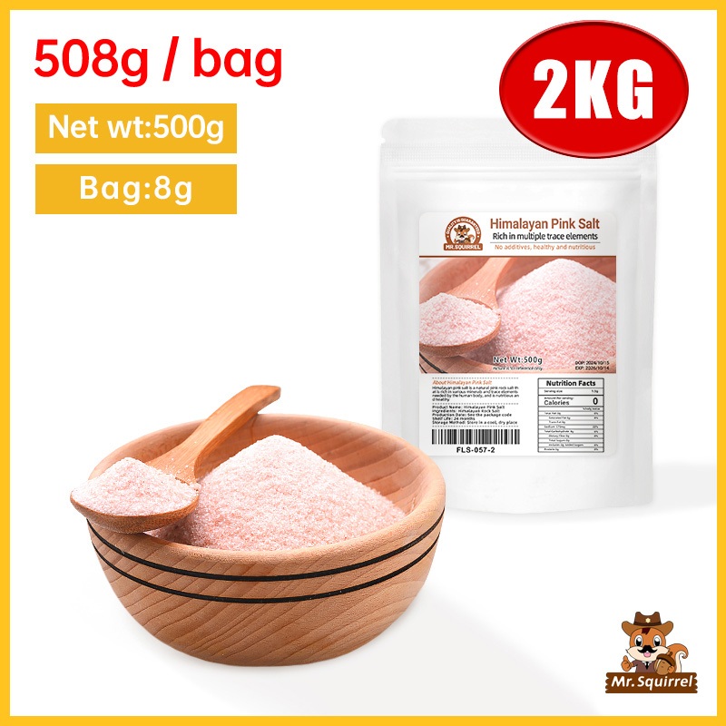 Mr.Squirrel 2KG Pink Himalayan Salt Original (Low Carb/Keto) Fine Salt ...