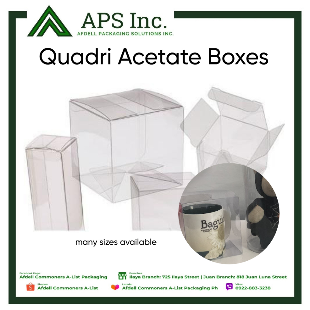 50Pcs Quadri Acetate Boxes FrontXSideXHeight Clear Transparent Square ...
