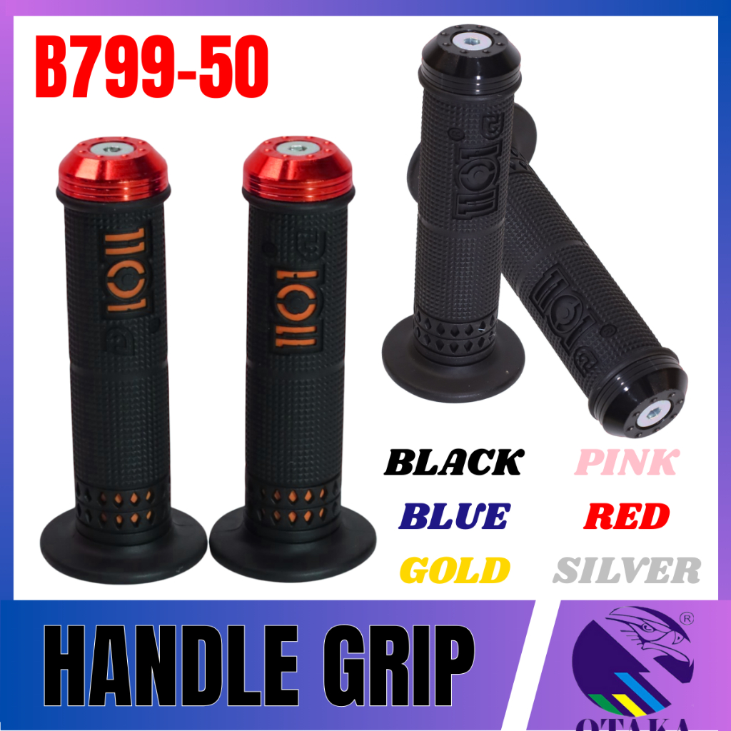 MOTORCYCLE HANDLE GRIP RUBBER WITH ALLOY BAR END B799-50 | Shopee ...