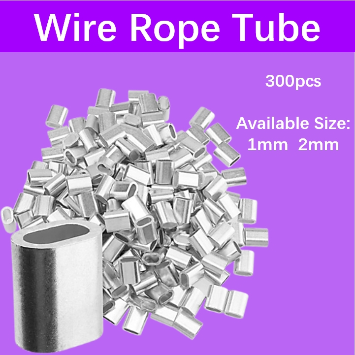 Mago 150-300pcs 1-2mm Wire Rope Tube Oval Aluminum Crimp Sleeve ...