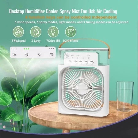 Movall Desktop Humidifier Cooler Spray Mist Fan Usb Air Cooling Fan ...