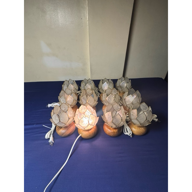 Lampshade capiz (lutos) bundle of 12pcs free bulb w/laser engraved ...
