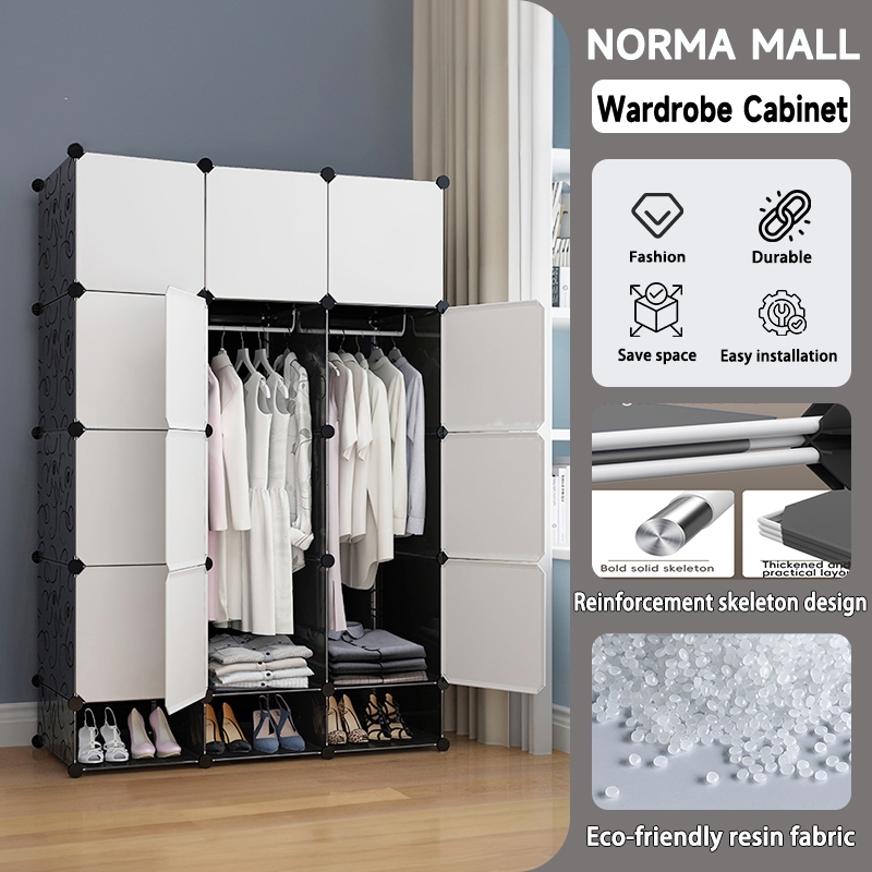 Norma Simplicity DIY Wardrobe Cabinet Clothes Storage With Hanger Shoe ...