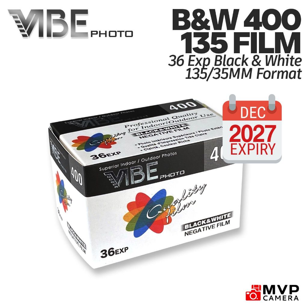 VIBE Black White B&W Negative Film ISO 400 135 35mm Format Standard ...
