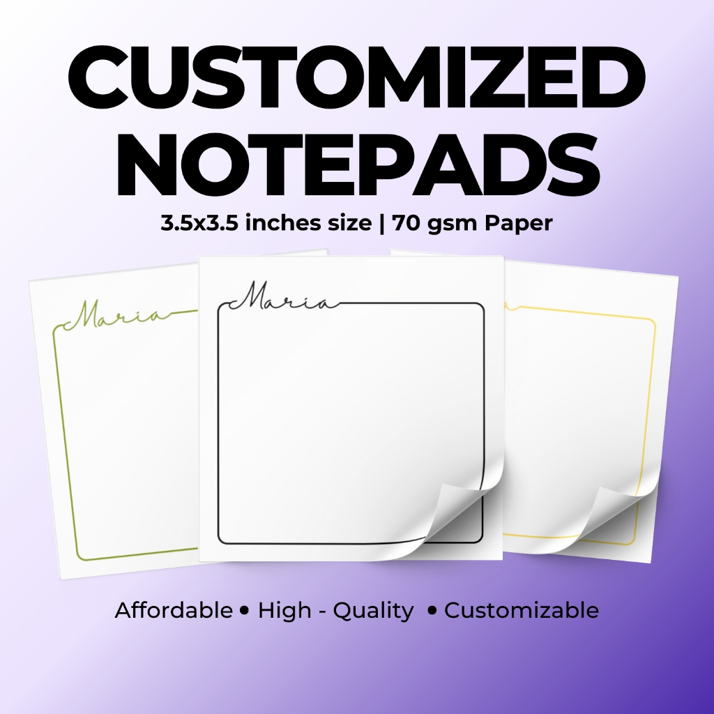 Customized Notepad 3.5x3.5 inches | Personalized Memo Pad | Aesthetic ...