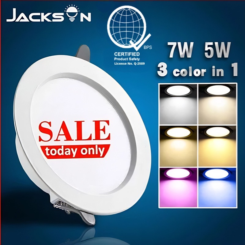 Jacksun Three-Color LED Downlight Three-Color Needle Lamp LED Ceiling ...