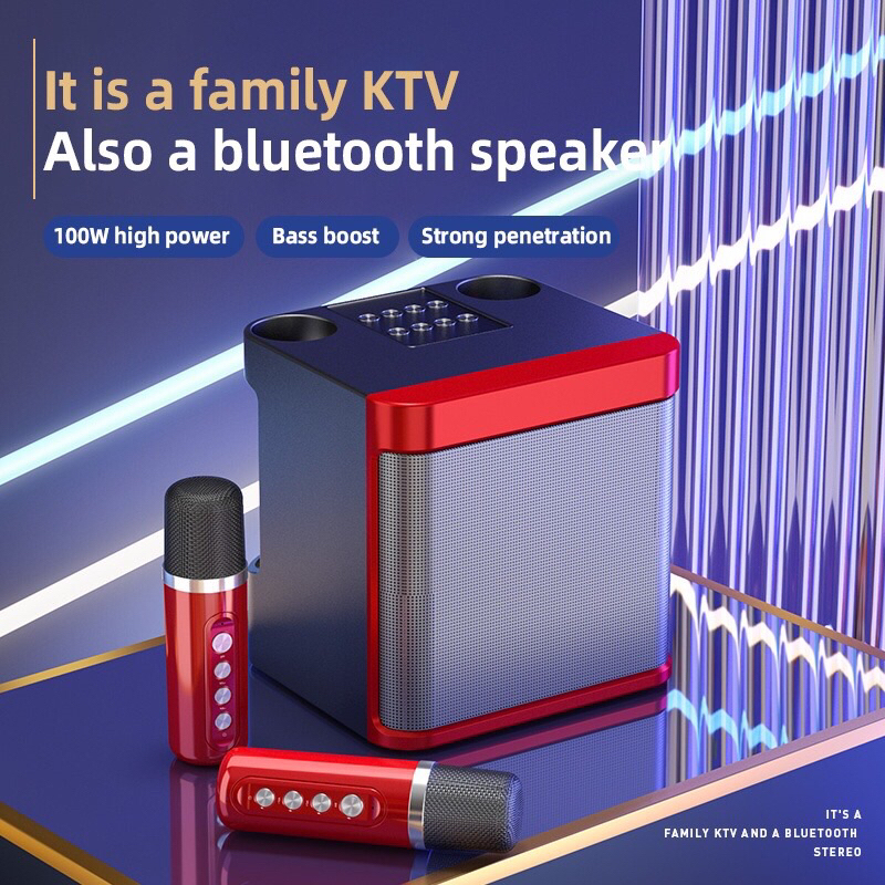 Original Karaoke Speaker Wireless Bluetooth Dual Microphone 3D Stereo ...