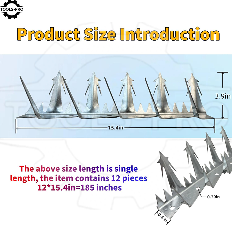 Anti Climb Spikes Anti-Bird Galvanized Steel Spikes for Outside Garden ...
