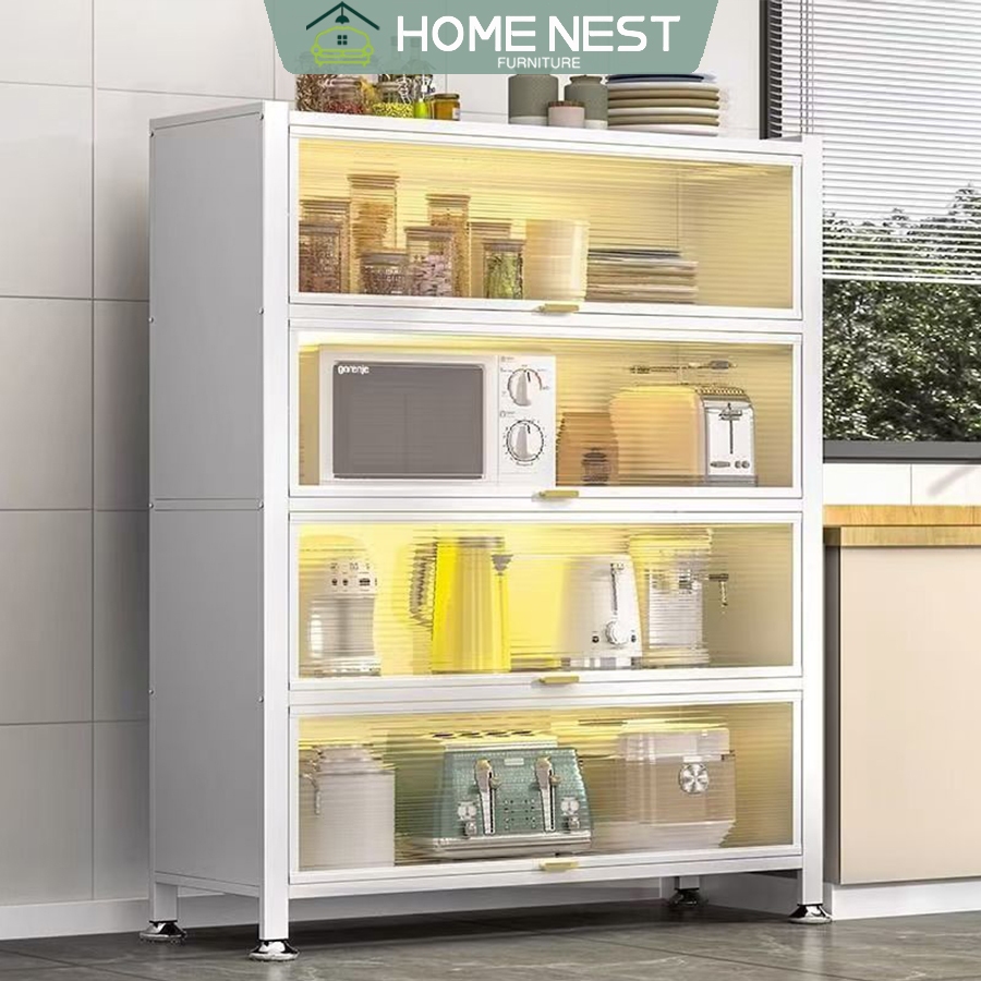 HOMENEST Kitchen Dust Cabinet Organizer Storage Cabinet Carbon Steel ...