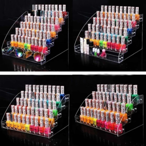 Nail Polish Display Rack Acrylic Lipstick Shelf Perfume Organizer Stand ...