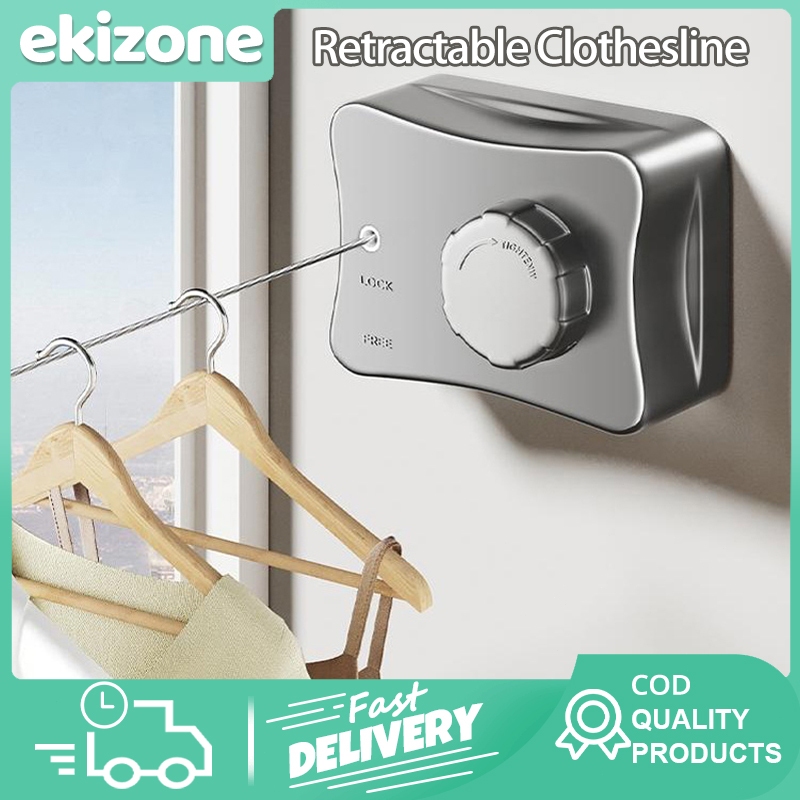 5.1m Retractable Clothes Horse Stainless Steel Cloth Wire Rope Non Slip ...