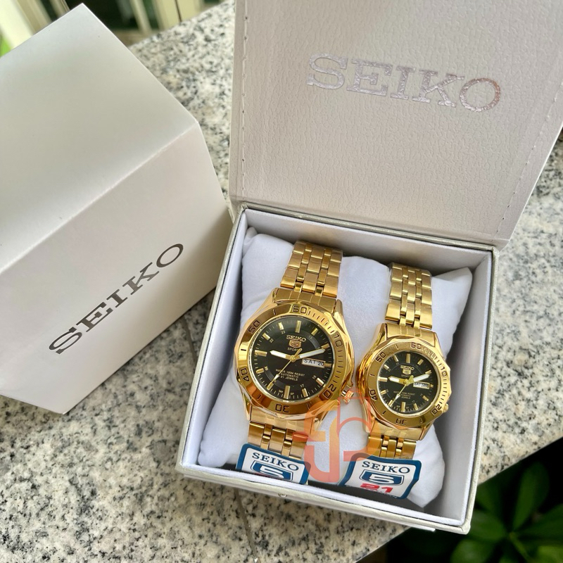 Seik0 Sports Automatic Hand Japan Movement Watch Couple with Day Date  (FREE SEIKO BOX)
