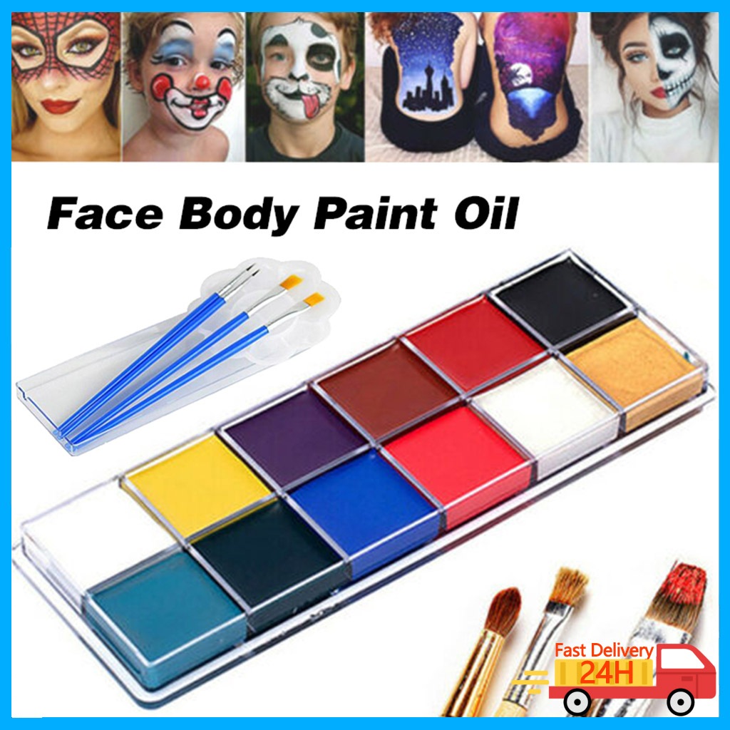 Face Body Paint Set 12 Colors Professional Makeup Palette Safe ...