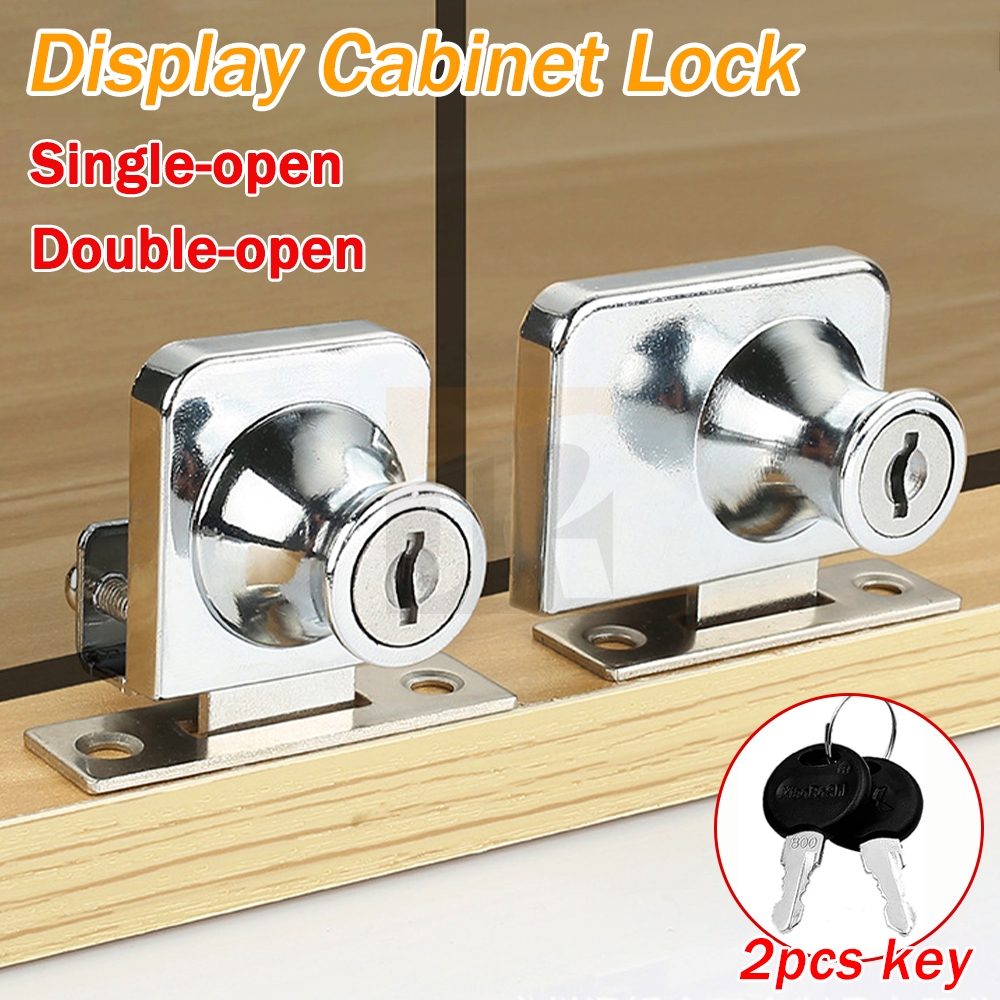Showcase Lock Display Cabinet Single Double Glass Door Lock Push ...
