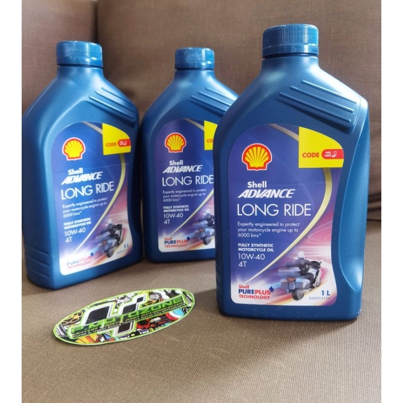 Motorcycle engine oil Shell Advance Long Ride Fully synthetic 10W-40 4T ...