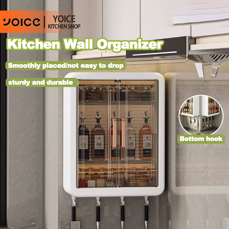 YOICE Kitchen Seasoning Organizer Wall Mounted Storage shelf Large ...