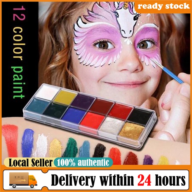 Face Body Paint Set 12 Colors Professional Makeup Palette Safe ...
