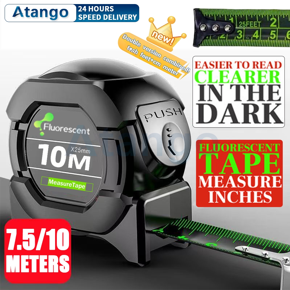 Steel Tape Measure Fluorescerous Auto Lock Measuring Tool High ...