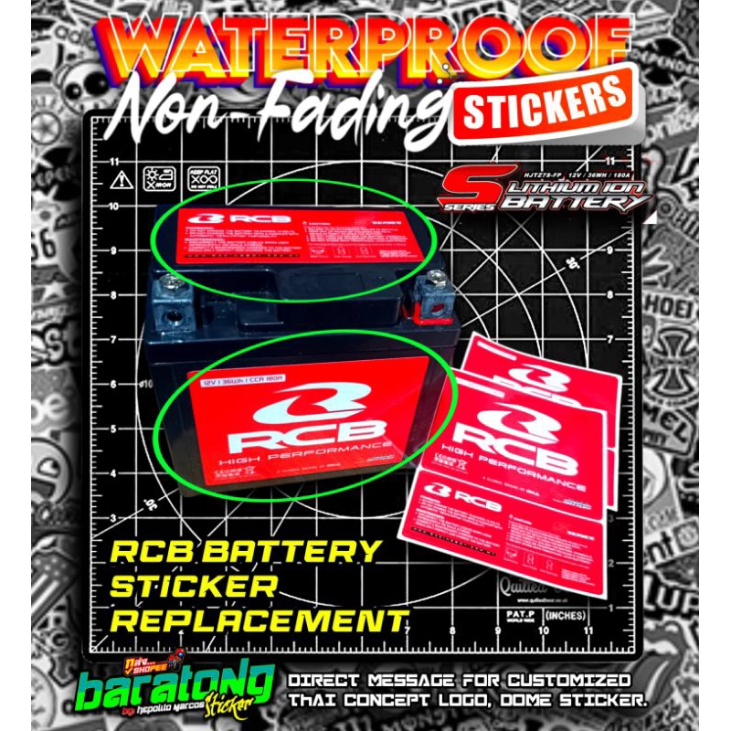 RCB BATTERY STICKER SET REPLACEMENT | UNIVERSAL FOR 4L AND 5L | Shopee ...