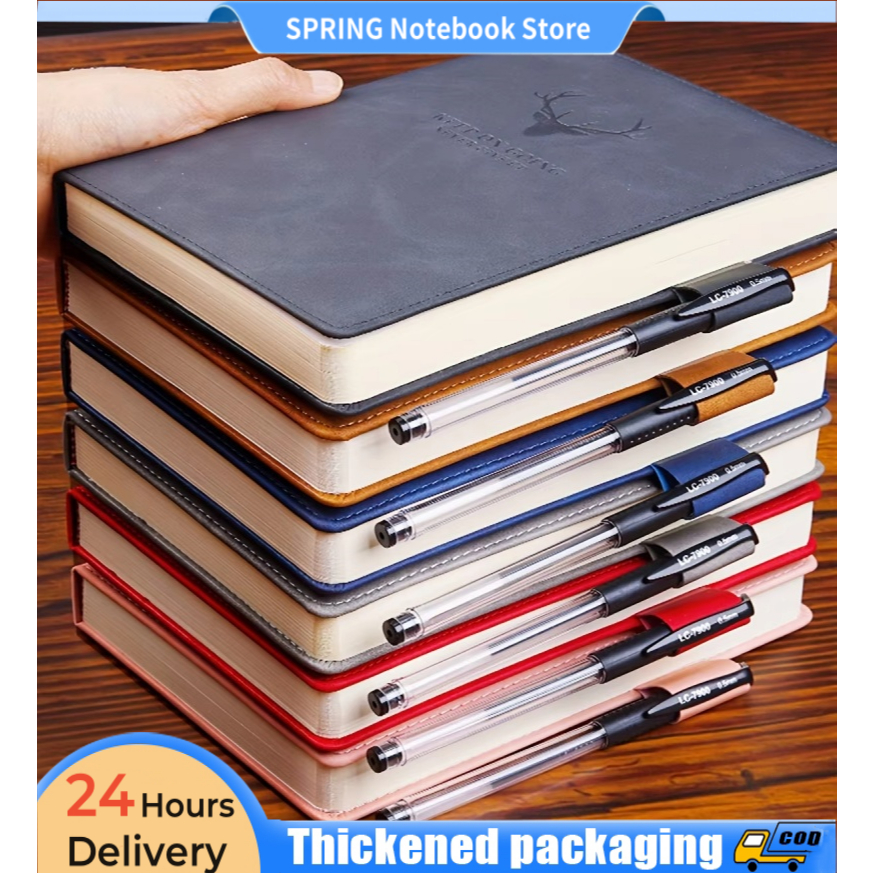 360 PAGES A5 deer student notebook soft leather-bound meeting notebook ...