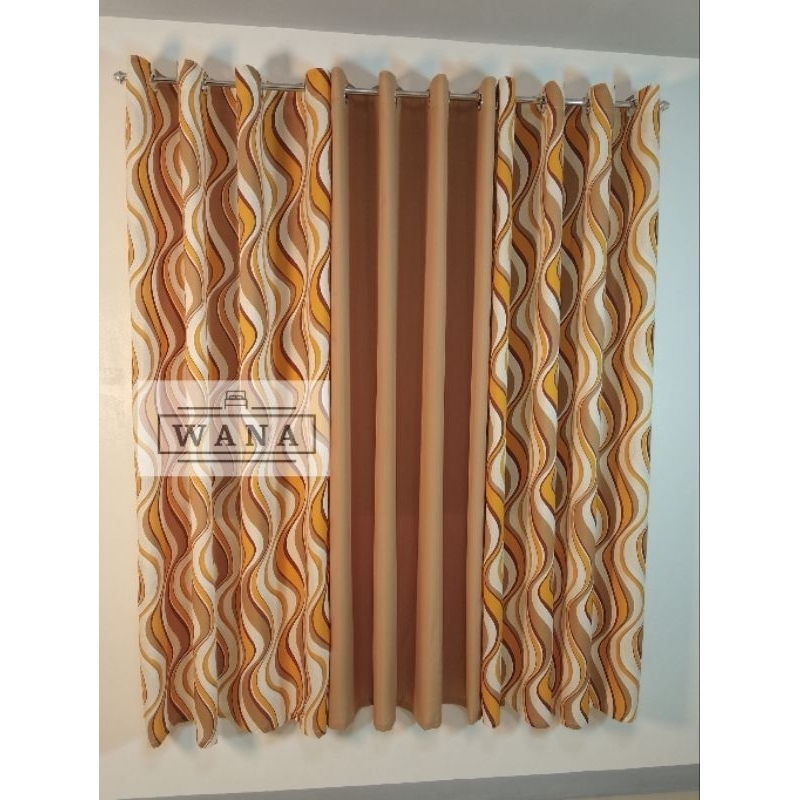 WANA - 3in1Set Crystalis wave Mocha Ring Window Curtain Sold by set ...
